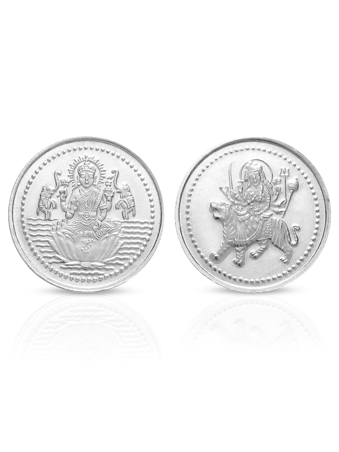 Shri Laxmi & Maa sherawali each 10 gram 999 Round Silver Coin